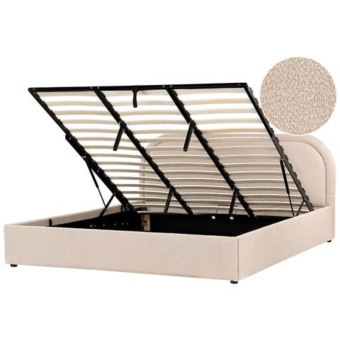 Letto Contenitore Bouclé Quillien 180 X 200 Cm Beige - Foto 2