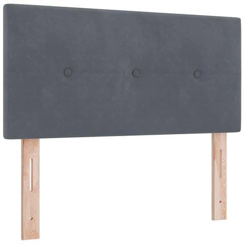 Testiera  Imbottita con Bottoni Grigio Scuro 80 cm in Velluto - Foto 1