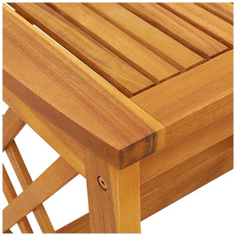 Tavolo laterale da giardino Marrone 45x45x50 cm in legno massello di acacia - Foto 9
