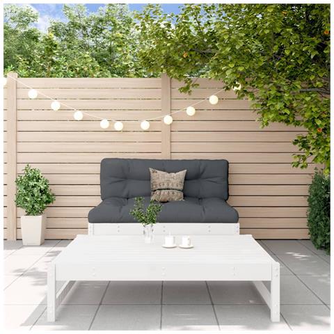 Set Salotto da Giardino 2 pz Bianco in Legno Massello di Pino - Foto 2