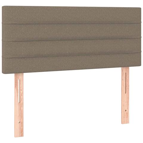 Letto a Molle con Materasso e LED Tortora 120x190 cm in Tessuto - Foto 9