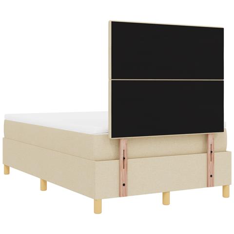Letto Box Spring Con Materasso Panna Matrimoniale Piccola Tessuto - Foto 9
