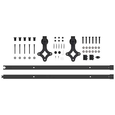 Porta scorrevole  con kit hardware 'ORKDAL'in legno massello e vetro, Porta interna  con vetro 'ORKDAL'93x211x4 cm in legno massello di pino - Foto 9