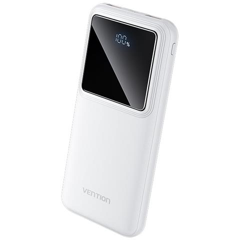 Powerbank, ventiliacija, FHKW0, 10000 mAh, mikro USB, USB-C, 2xUSB-A, Bianco - Foto 1