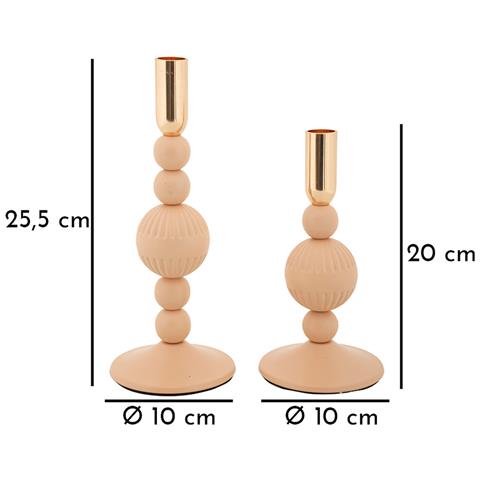 Portacandela Mf932 - Oro - Acciaio - 10x10x25,5 Cm - Foto 5