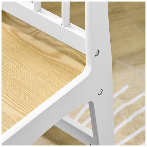 Tavolo E Sedia Bambini Multiattività Per Scrivania Cameretta In Bianco Naturale - Foto 2