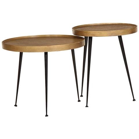 Tavolini da Salotto 2 pz Oro in Legno Multistrato - Foto 1