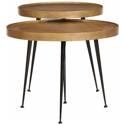 Tavolini da Salotto 2 pz Oro in Legno Multistrato - Foto 2