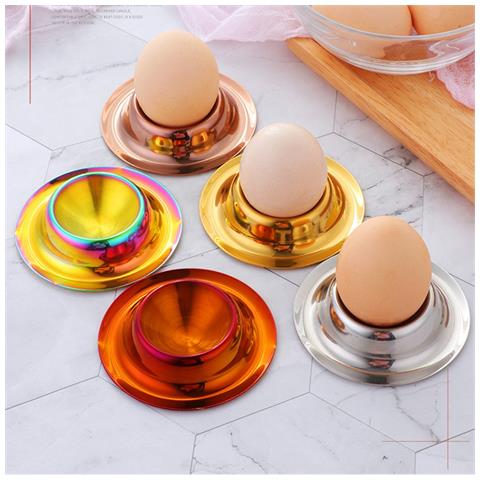 Set Di 4 Portauova In Acciaio Inossidabile - Perfetti Per La Colazione - Foto 4