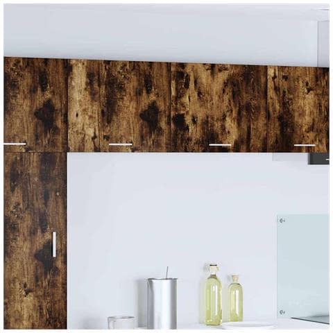 Armadio pensile con porta Riga 2 pcs Rovere Affumicato e Bianco - Foto 2