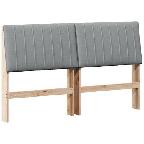 Testiera imbottita Grigio chiaro 160 cm Pino massello - Foto 1
