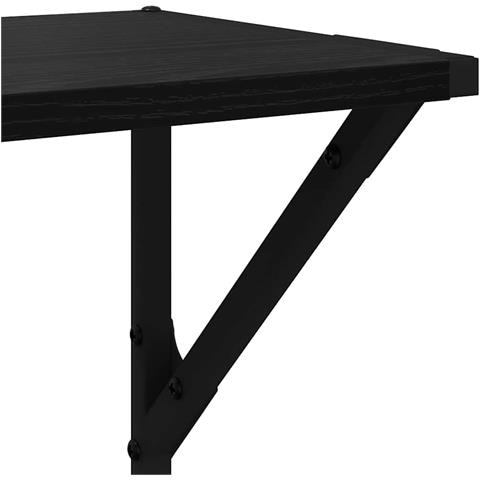 Scaffali da parete 2 pcs Rovere Nero 80 x 25 x 25,5 cm - Foto 9