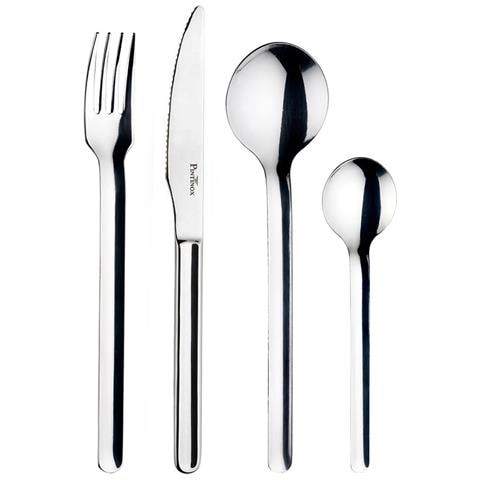 Tube Set 24 posate acciaio inox 18/0 nichel free - Servizio per 6 Persone - forchetta, coltello, cucchiaio e cucchiaino - Design particolare per tavole geometriche - Foto 1