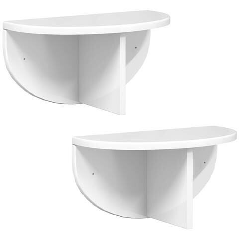 Scaffale da parete 2 pcs Bianco Lucido 38 x 19 x 19 cm - Foto 1