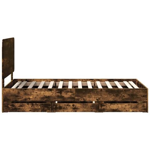 Struttura del letto con cassetto Rovere fumé 75 x 190 cm - Foto 9