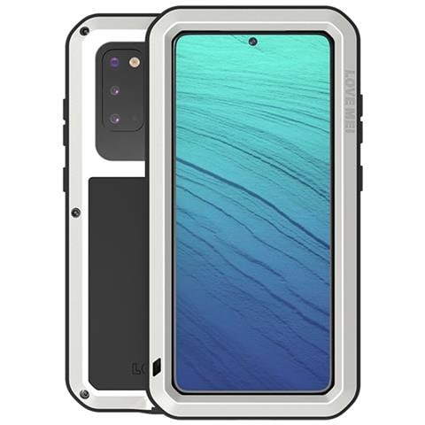 Cover per Galaxy S20 - Silicone+Metallo, Argento, Antiurto - Foto 1