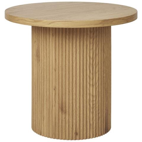 Tavolino D'appoggio Boavista Naturale Con Base A Doghe Ø48 Cm - Foto 1