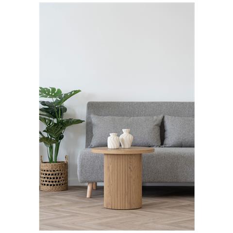 Tavolino D'appoggio Boavista Naturale Con Base A Doghe Ø48 Cm - Foto 5