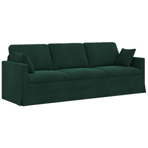Divano Verde Scuro 228 x 78 x 80 cm Velluto - Foto 1
