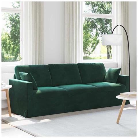 Divano Verde Scuro 228 x 78 x 80 cm Velluto - Foto 2