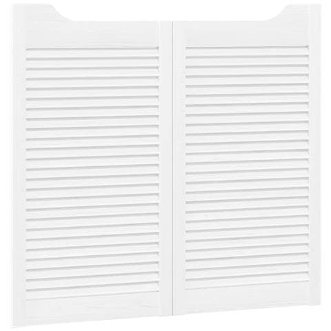 Porte Swing 2 pcs Bianco Legno Massello di Pino - Foto 1
