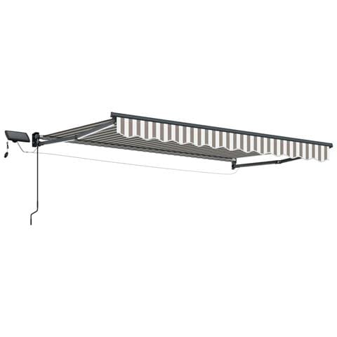 Tenda retrattile manuale con LED Grigio chiaro e bianco - Foto 1