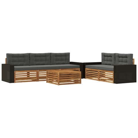 Set di divani da esterno 6 pcs Naturale e Antracite - Foto 1