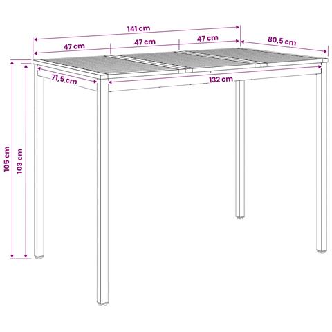 Tavolo Bar da Giardino Bianco 141 x 80,5 x 105 cm - Foto 9