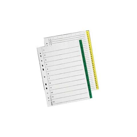 confezione da 10 pezzi - separatore numerico 1-31 tasti gialli 22,5x29,7cm - Foto 1