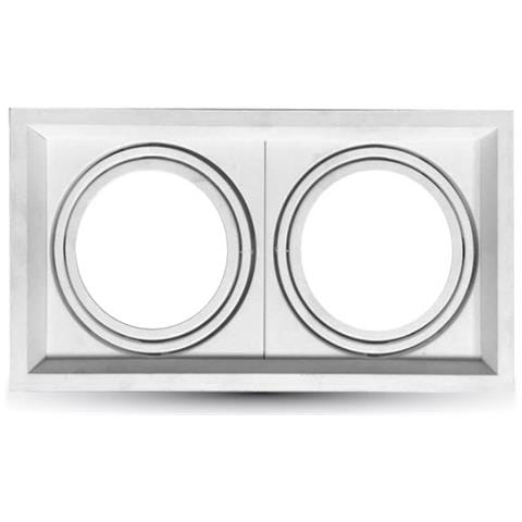 Porta Faretti Led Ar111 Doppio Incasso Quadrato Orientabile 90° Su Due Assi Bianco Vt-7222 3576 - Foto 1