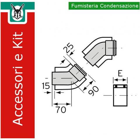 303911 Kit Coppia Curve 45', Diametro 60/100 - Foto 1