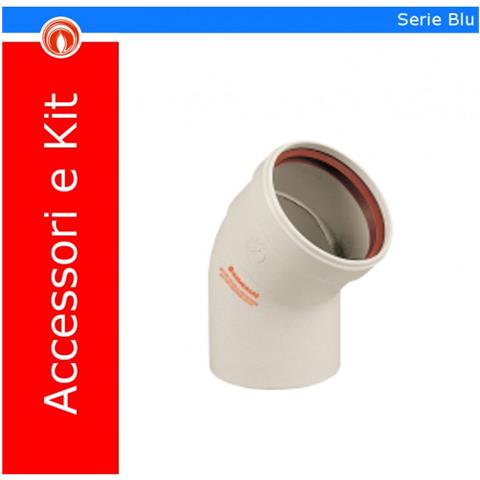3010956 Kit Gomito Innesto A 90', Diametro 80, Serie Blu - Foto 1