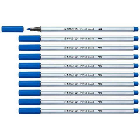 Pen 68 brush - Pennarello Premium con punta a pennello - Confezione da 10 - Blu Scuro - Foto 1