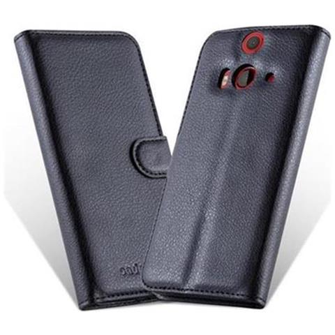 Custodia Compatibile Con Htc Butterfly 2 In Nero Carbone - Coperchio Protettiva Con Chiusura Magnetica, Funzione Stand E Tasca Per Le Carte - Foto 2