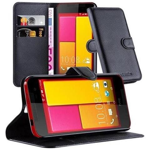 Custodia Compatibile Con Htc Butterfly 2 In Nero Carbone - Coperchio Protettiva Con Chiusura Magnetica, Funzione Stand E Tasca Per Le Carte - Foto 1