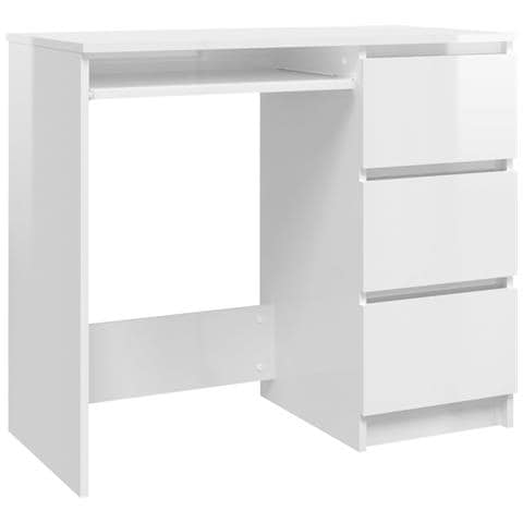 Scrivania Bianco Lucido 90x45x76 cm in Legno Multistrato - Foto 1