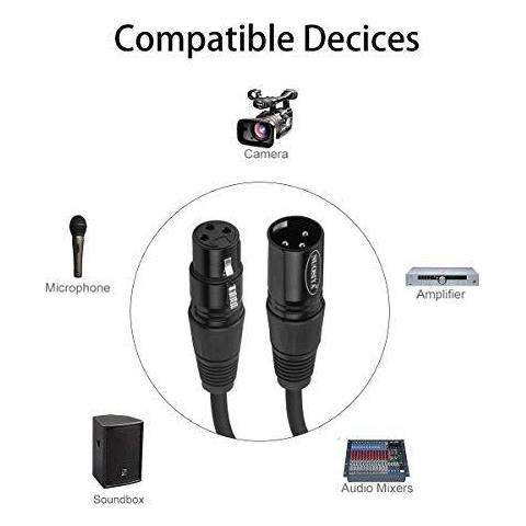 Xlr Cable (2 Pack 1m) Cavo Microfono Nero Di Alta Qualit Pi Chiara Del Segnale Audio Xlr Maschio A Femmina Cavo Mic - Foto 1