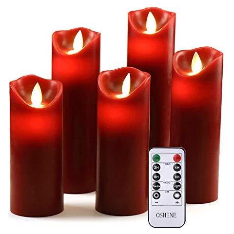 Led Candele Batteria Candele Rosse H (5.5 6 6.5 7 8) D 2.2 Telecomando Decorazione Regalo Partito - Foto 1
