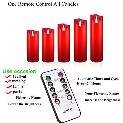 Led Candele Batteria Candele Rosse H (5.5 6 6.5 7 8) D 2.2 Telecomando Decorazione Regalo Partito - Foto 3