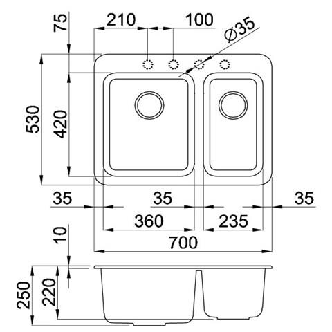 Lav. Fox Gran. 2v 70x53 Full Black - Foto 2