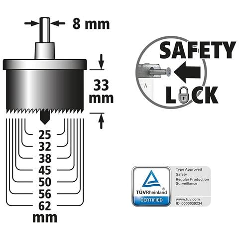 Sega a Tazza Standard in Acciaio al Tungsteno 33 mm 2160000 - Foto 6