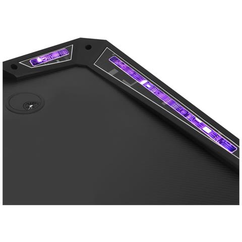 Scrivania da Gaming con LED e Gambe a Y Nera 110x60x75 cm - Foto 2