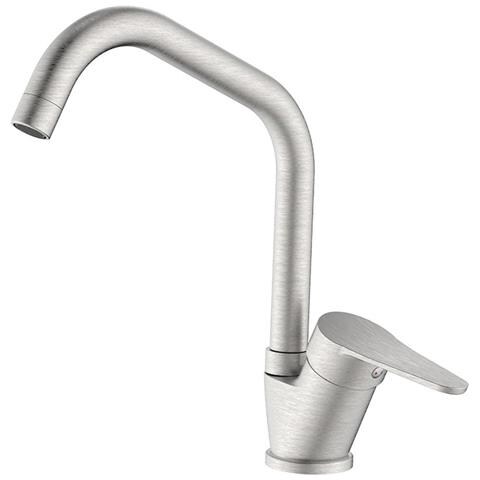 Miscelatore Lavello Bocca Alta Finitura Acciaio Spazzolato Con Risparmio Acqua - Serie Allen - Foto 1