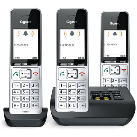 COMFORT 500A Trio Telefono analogico /DECT Identificatore di chiamata Nero, Argento - Foto 2