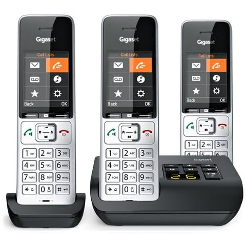 COMFORT 500A Trio Telefono analogico /DECT Identificatore di chiamata Nero, Argento - Foto 1
