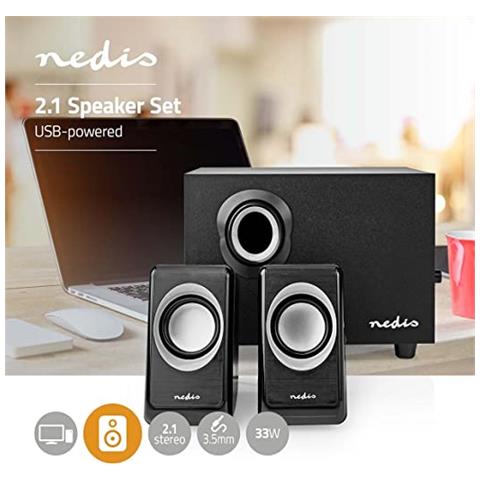Altoparlanti Speakers Per Pc 33w Alimentazione Usb + Subwoofer - Foto 2