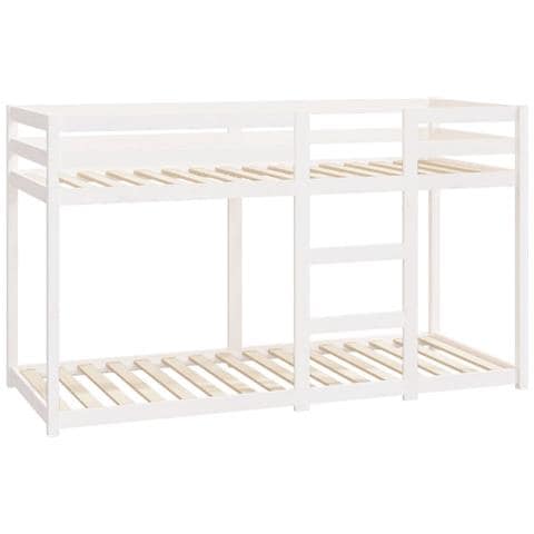 Letto A Castello Bianco 75x190 Cm In Legno Massello Di Pino - Foto 2