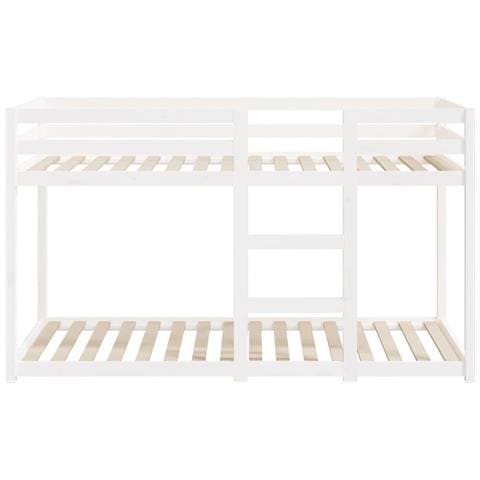 Letto A Castello Bianco 75x190 Cm In Legno Massello Di Pino - Foto 8