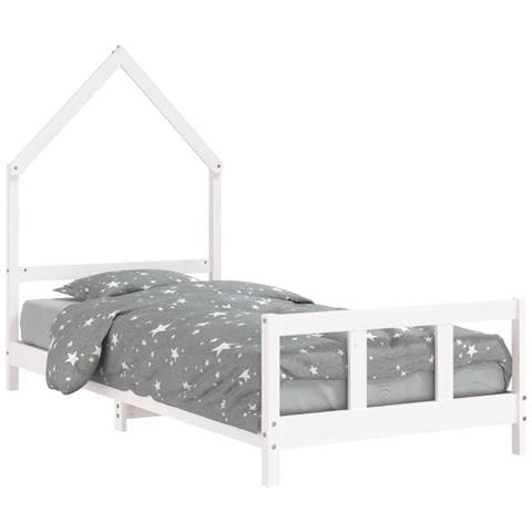 Giroletto Per Bambini Bianco 90x200cm In Legno Massello Di Pino - Foto 2