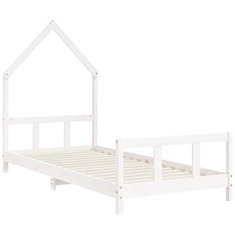 Giroletto Per Bambini Bianco 90x200cm In Legno Massello Di Pino - Foto 3
